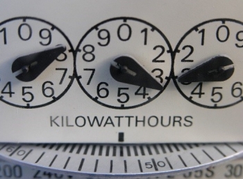 front face of an electric meter. 